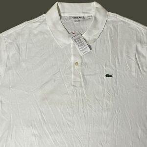Lacoste Shirt Mens White Polo Cotton Preppy Casual Short Sleeve Logo DH2050 4XL